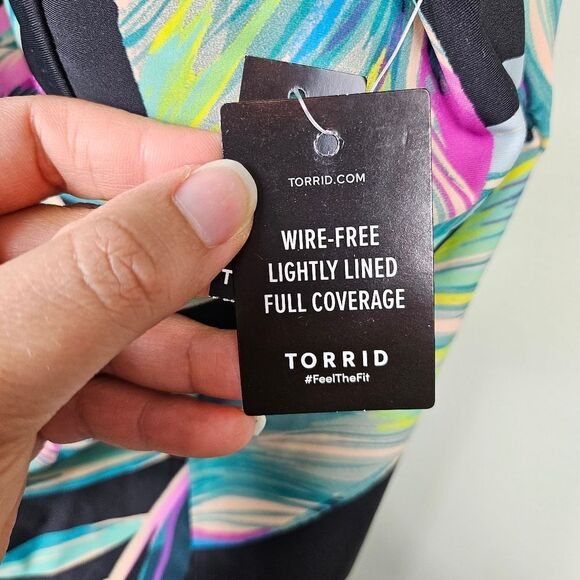 NWT Torrid Mesh High Neck One-Piece Swimsuit. Multi-Colored 1X - Picture 14 of 15